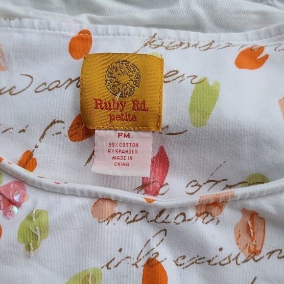 3/10$ Ruby Red Sequins Fall Blouse - Picture 4 of 5